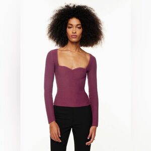 Aritzia Babaton Sculpt Knit Sweetheart Longsleeve size M
